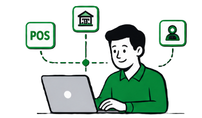 Connected bookkeeping dashboard representation